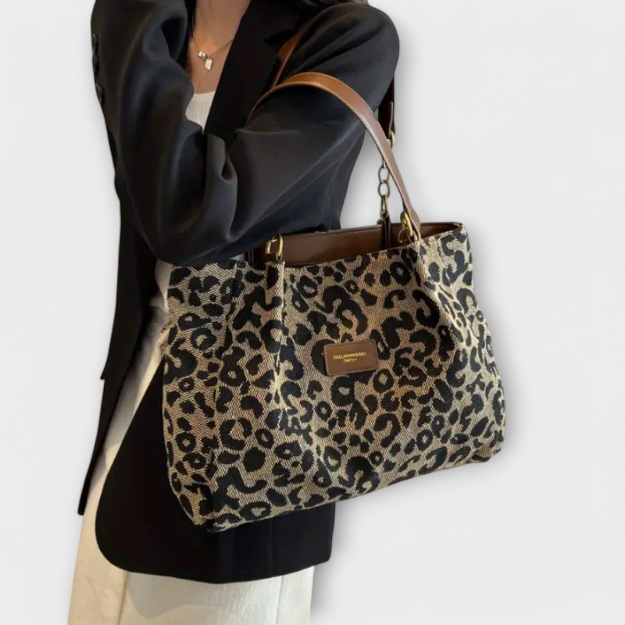 Lora. - Tote bag i leopardtryk