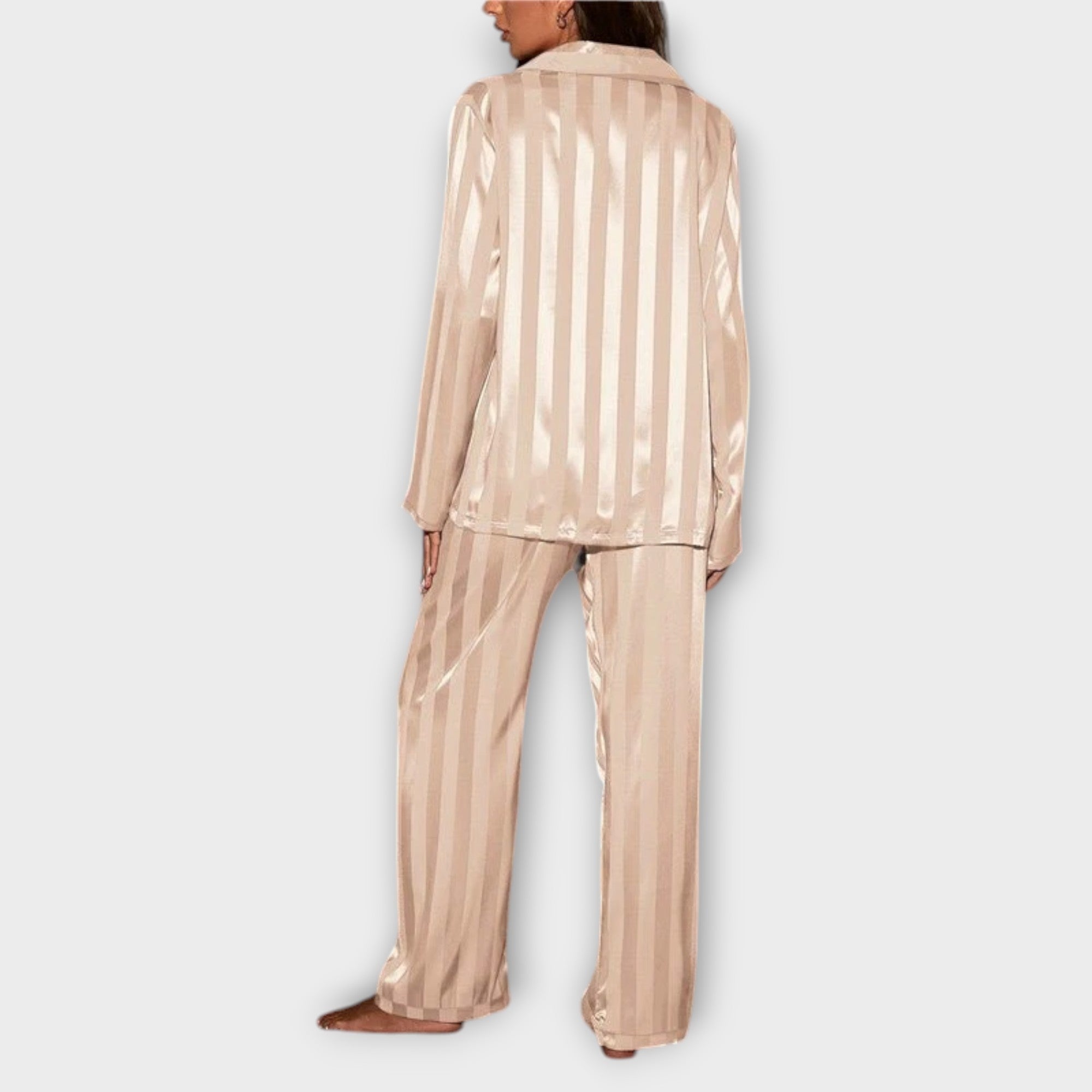 Bella™ Stribet Satin Pyjamasæt