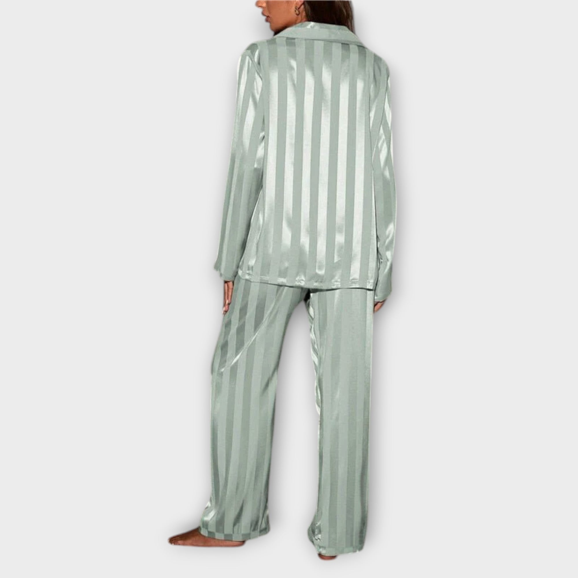 Bella™ Stribet Satin Pyjamasæt