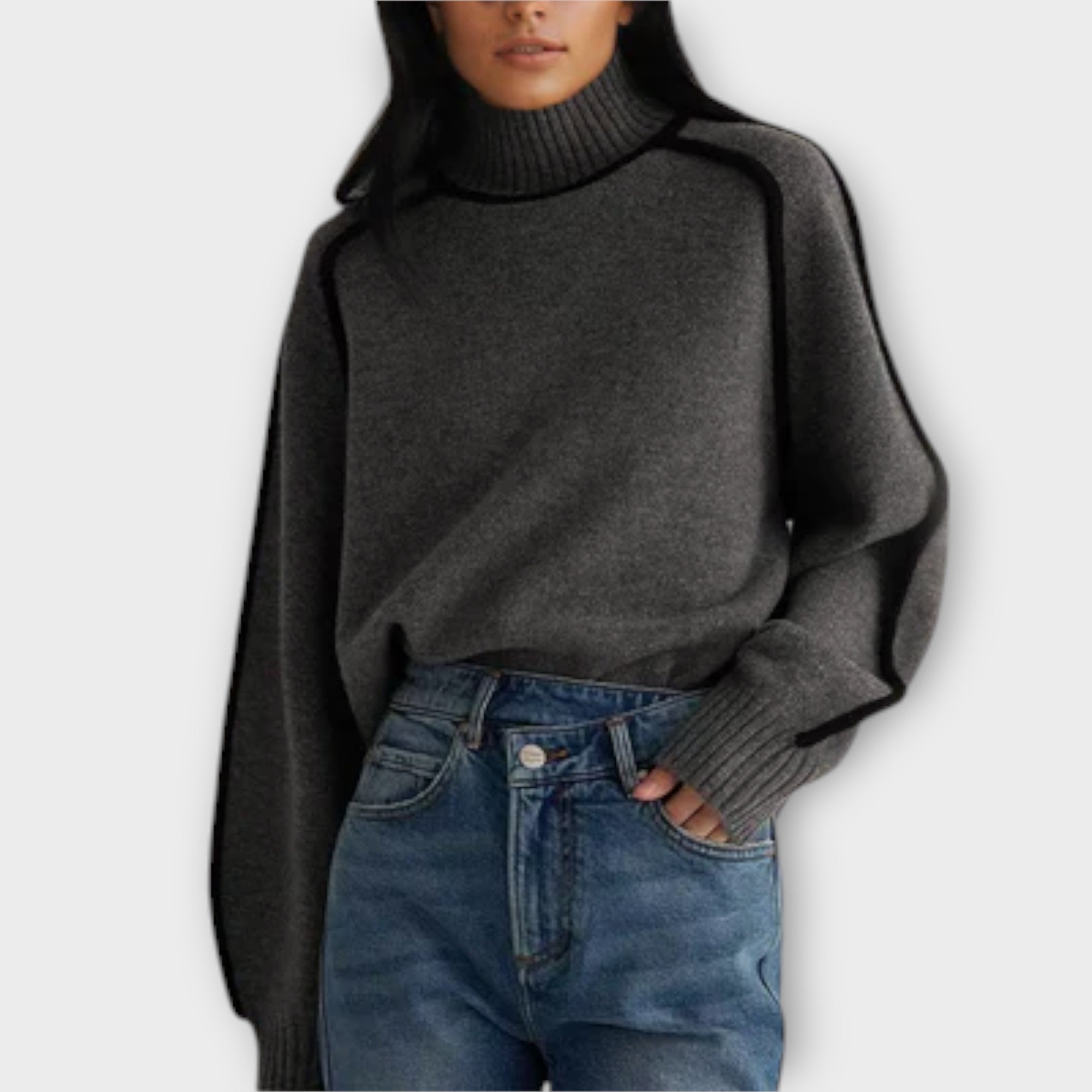 Emilie - Blød og elegant højhalset sweater