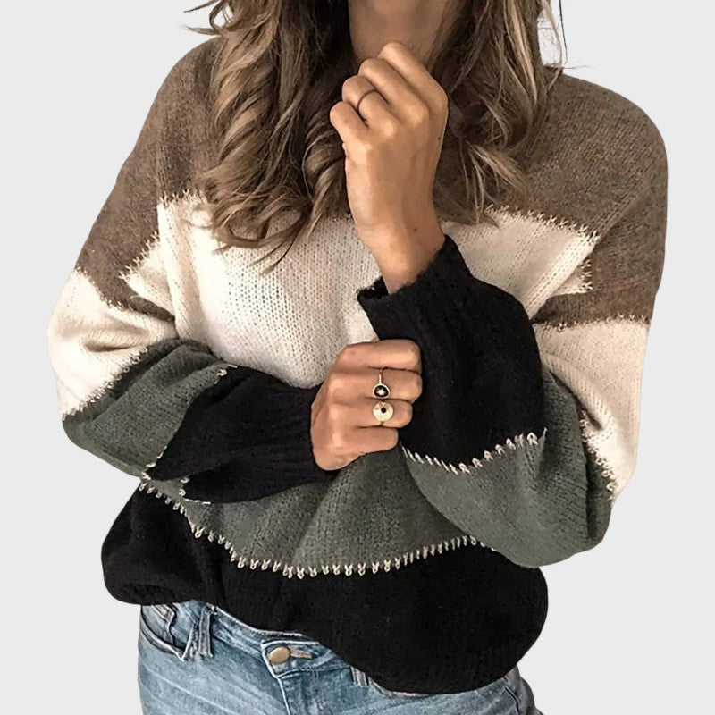 Elisa – Blød Farveblok Kvindetrøje