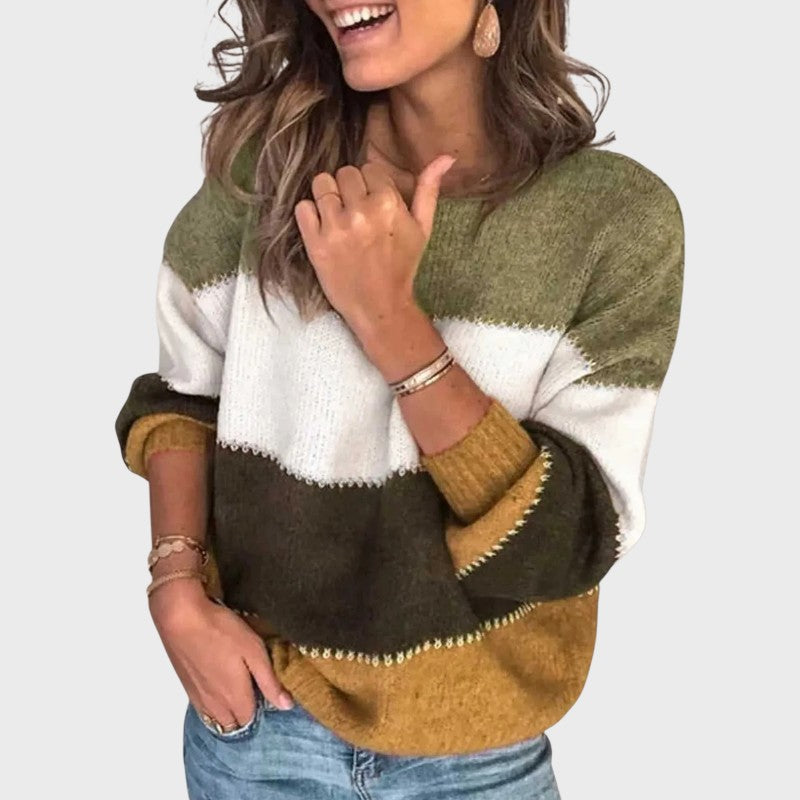 Elisa – Blød Farveblok Kvindetrøje