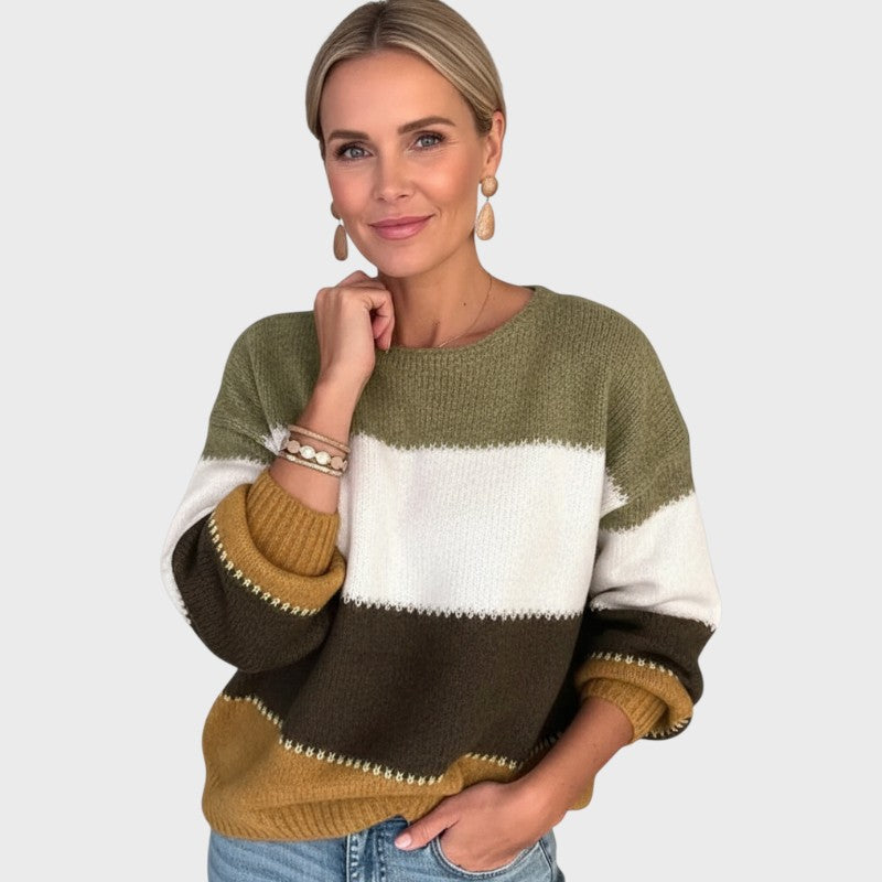 Elisa – Blød Farveblok Kvindetrøje