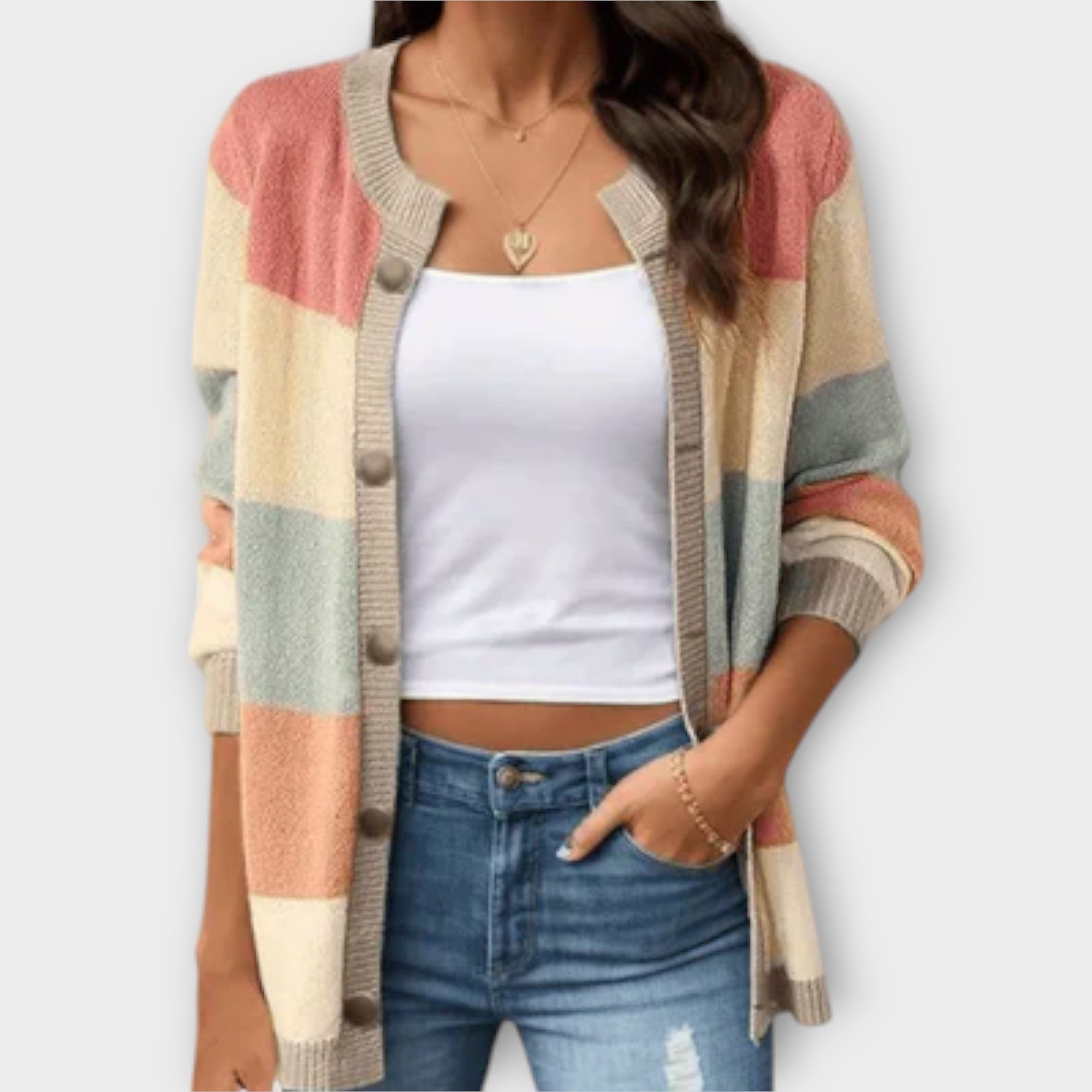 Lottenia - Stribet cardigan