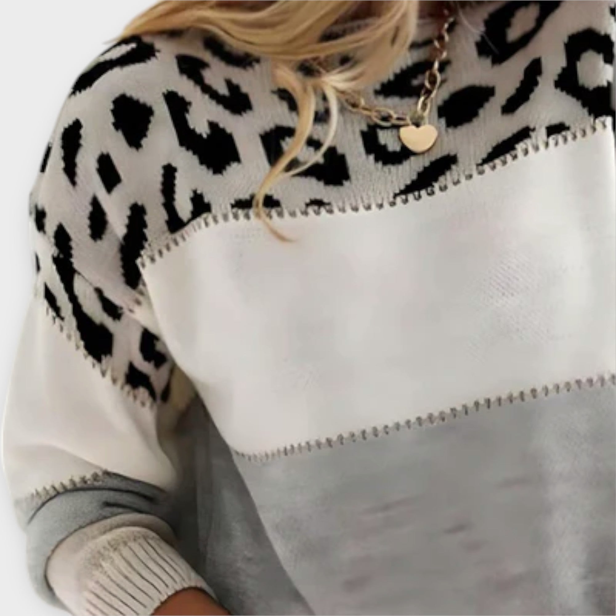 Cheyenne - Afslappet pullover med leoparddesign