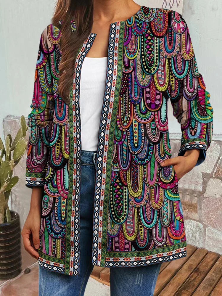 Hannah I Retro-stil Printeret Cardigan