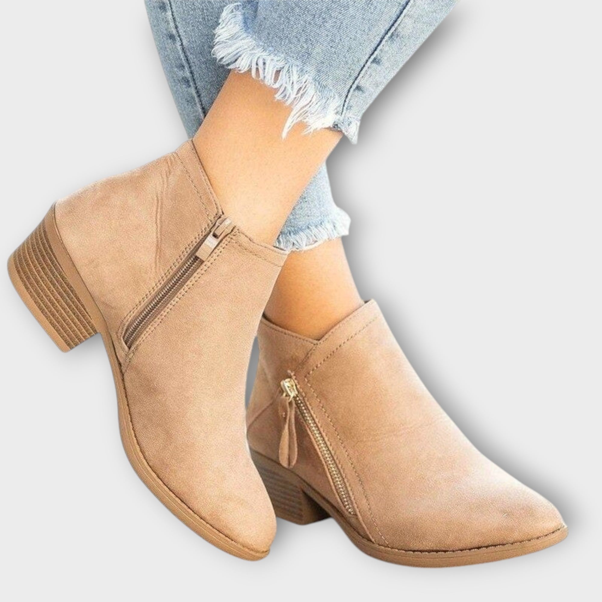 Olivia – Støvletter til Kvinder i Suede med Bred Hæl