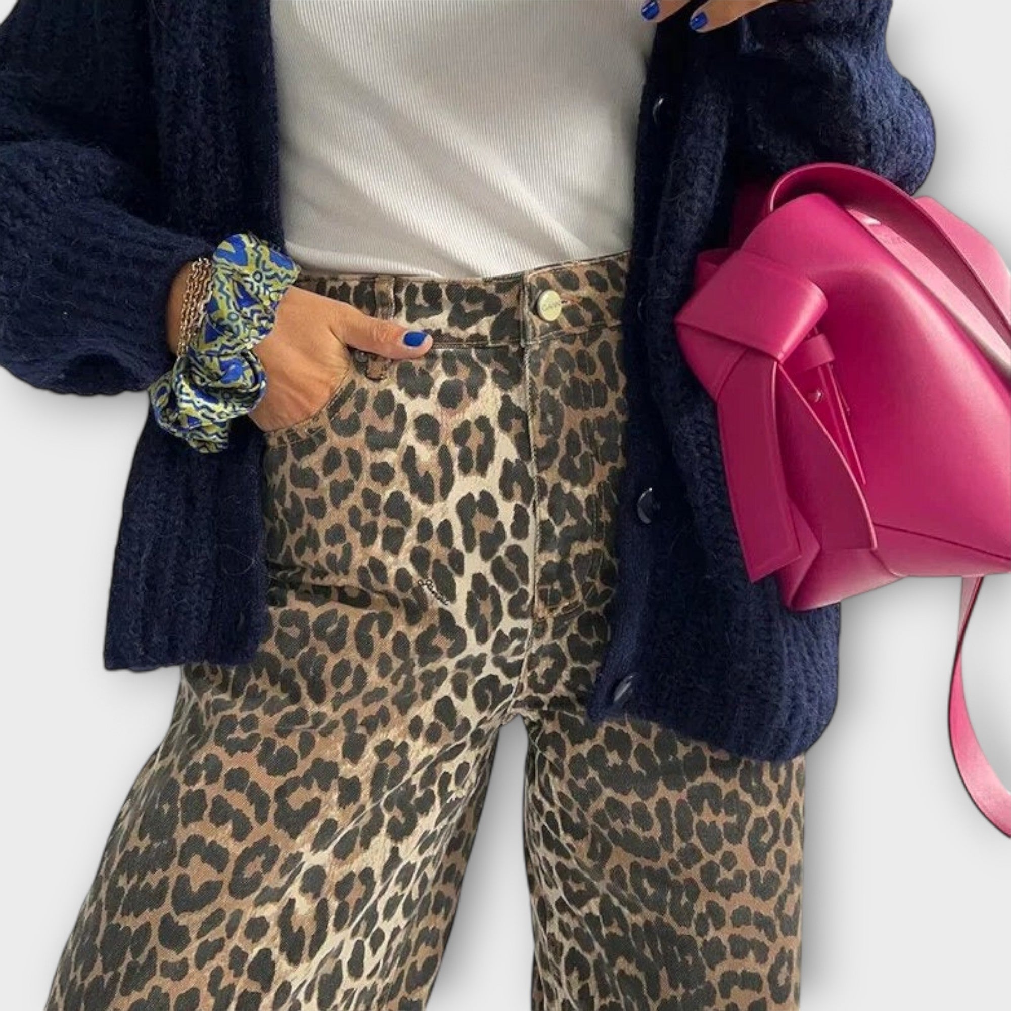Chandra - Vintage Jeans med Leopard Print