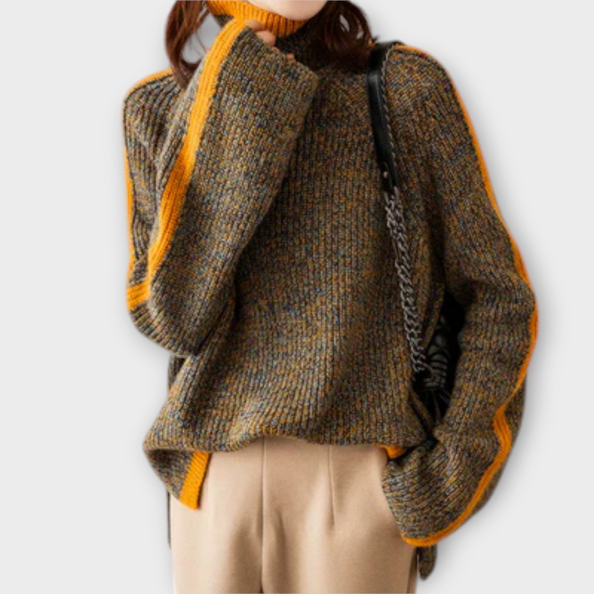 Breseis - Pullover Vintage med Høj Krave