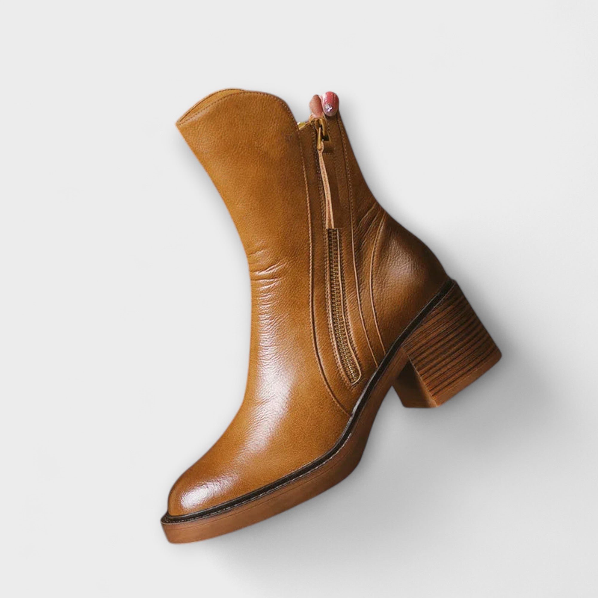 Milana – Læderstøvler til Kvinder med Mellemhøj Hæl