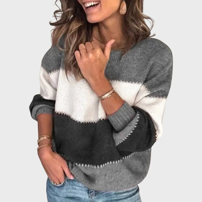 Elisa – Blød Farveblok Kvindetrøje