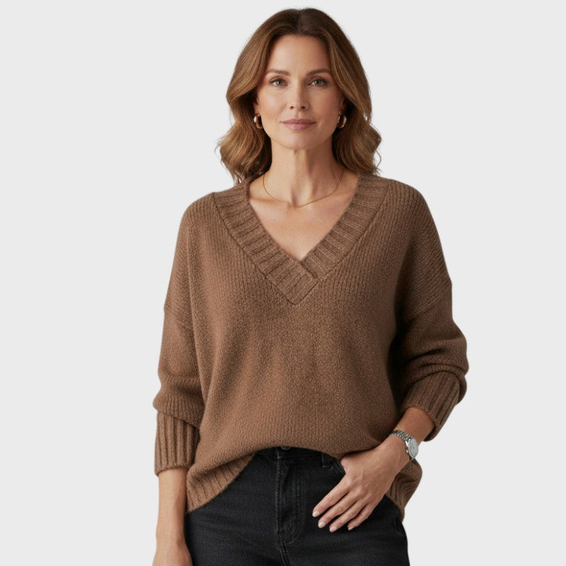 Jane - Blød V-hals Trøje