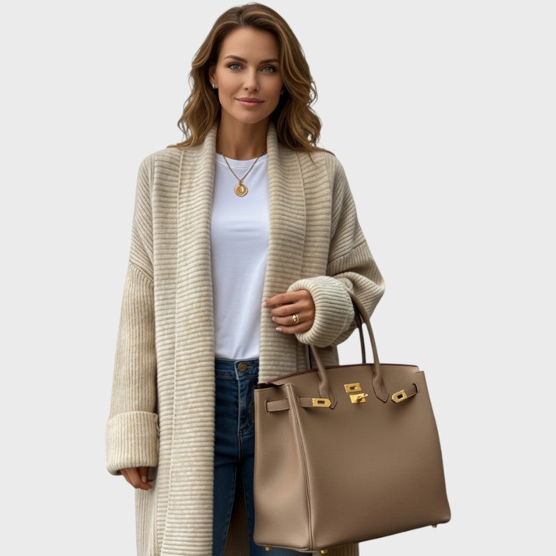 Euphemia - Lang cardigan i strik