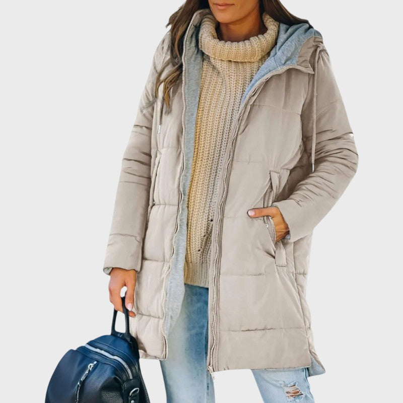 Yila – Kvinders Casual Hætte Pufferjakke